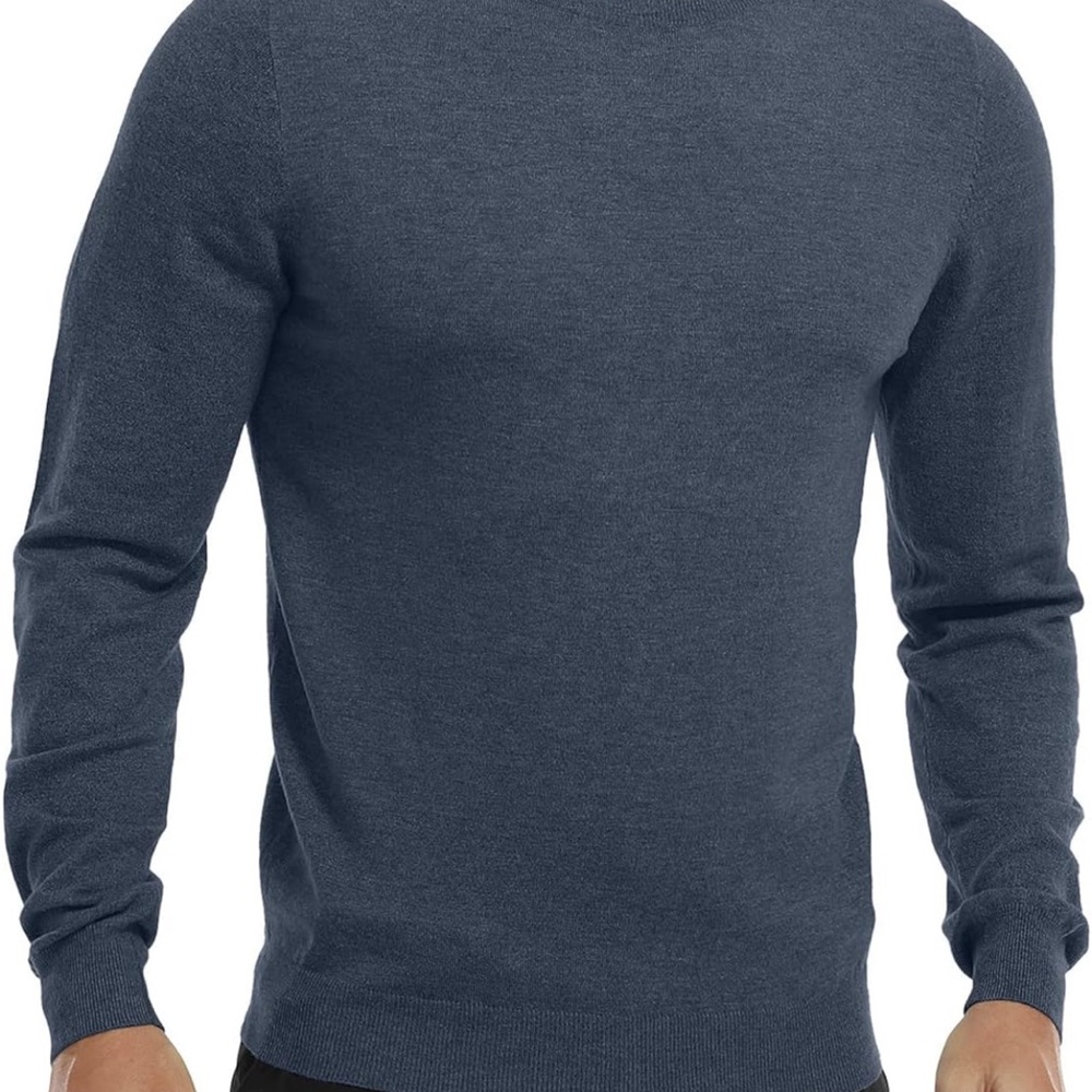Blue Crewneck Sweater with Classic Fit and Fine Knit